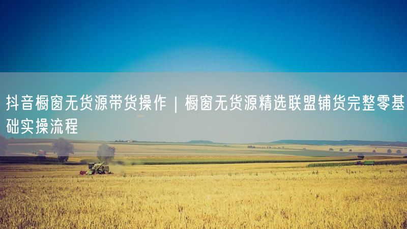 抖音橱窗无货源带货实操：精选联盟选品与佣金设置指南