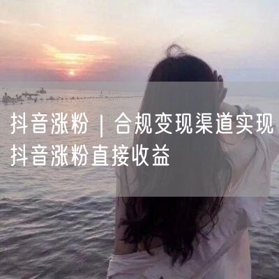 抖音涨粉｜合规变现渠道实现抖音涨粉直接收益