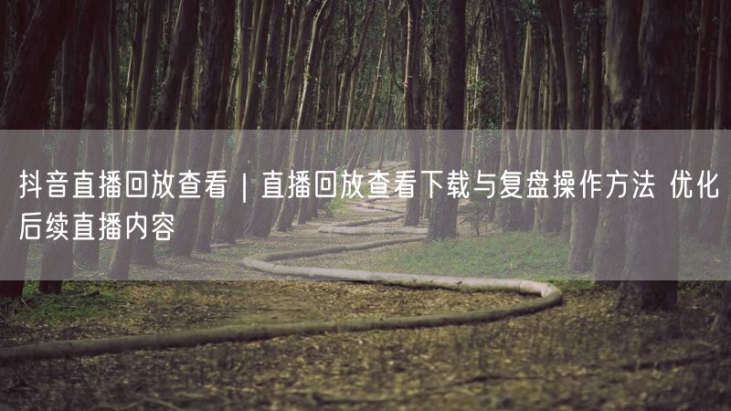 抖音直播回放查看｜直播回放查看下载与复盘操作方法 优化后续直播内容