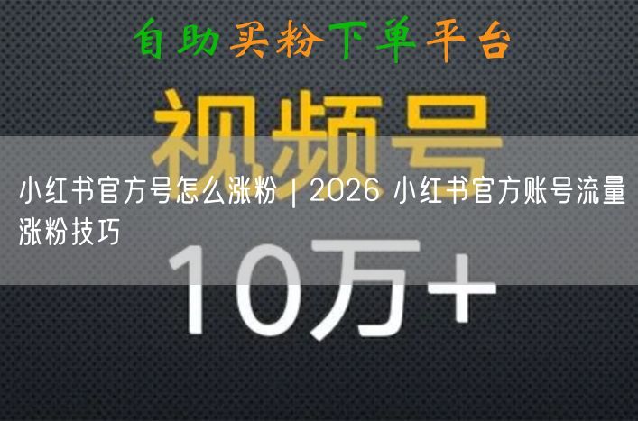 2026小红书官方号涨粉秘籍：流量技巧与运营优化