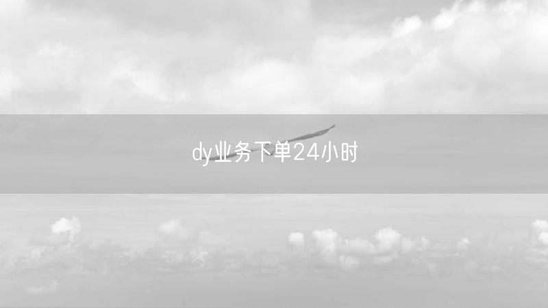 dy业务下单24小时
