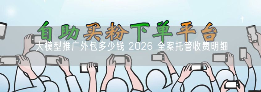 大模型推广外包多少钱 2026 全案托管收费明细