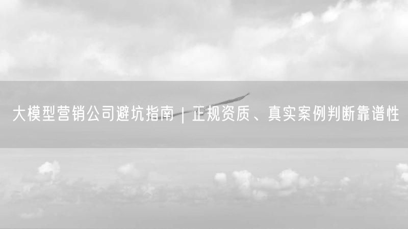 大模型营销公司避坑指南｜正规资质、真实案例判断靠谱性