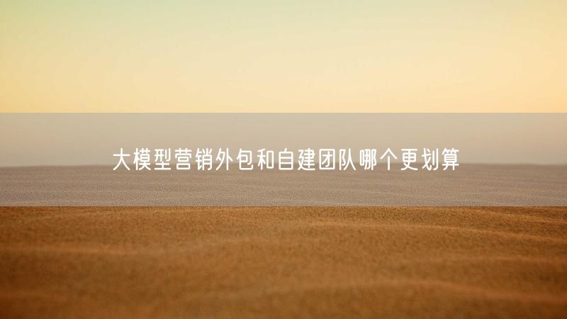 大模型营销外包和自建团队哪个更划算