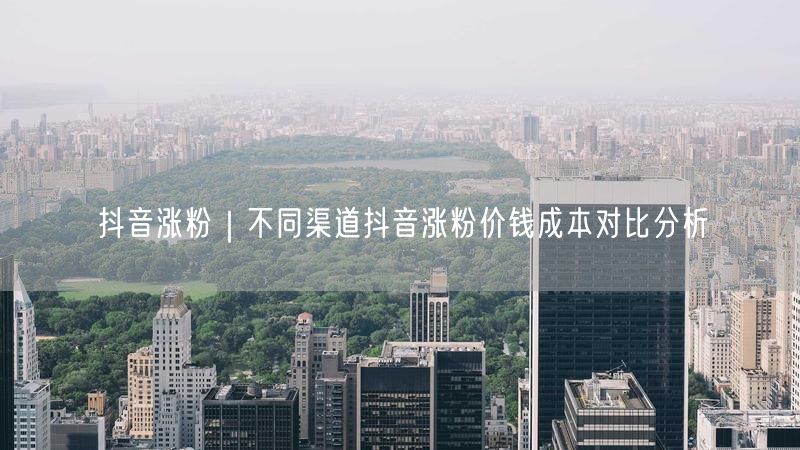 抖音涨粉｜不同渠道抖音涨粉价钱成本对比分析