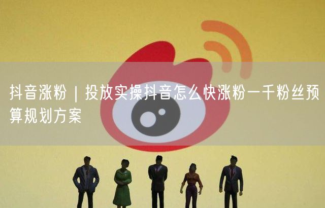 抖音涨粉｜投放实操抖音怎么快涨粉一千粉丝预算规划方案
