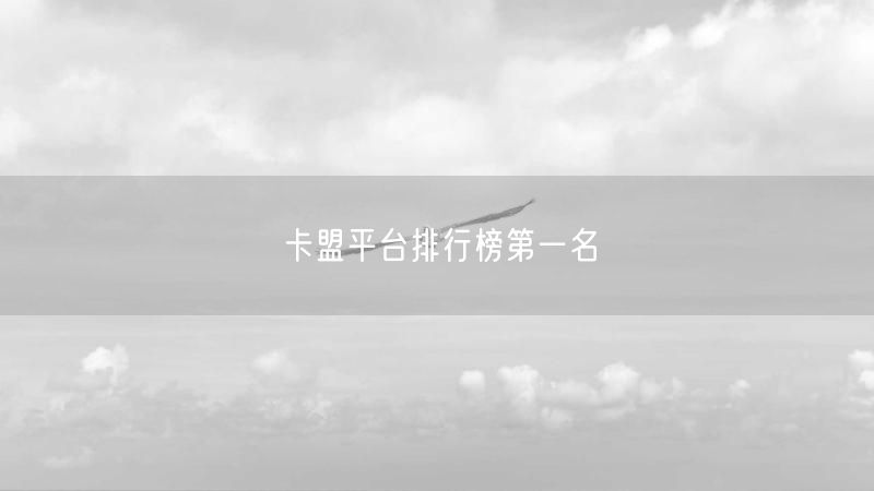 卡盟平台排行榜第一名