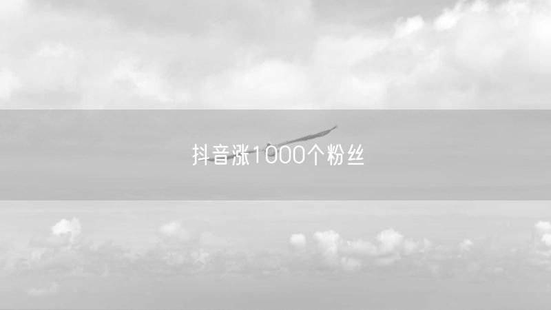 抖音涨1000个粉丝