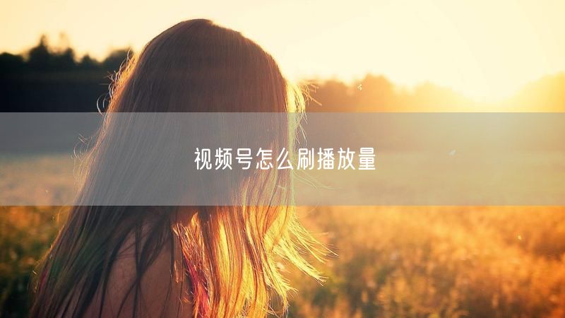 视频号怎么刷播放量