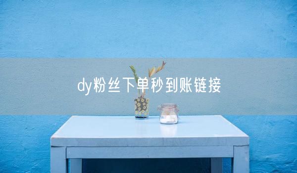 dy粉丝下单秒到账链接