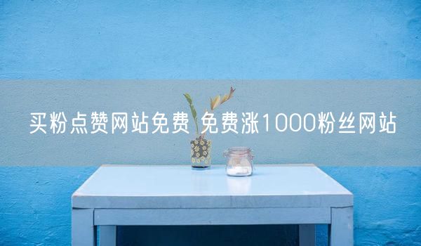买粉点赞网站免费 免费涨1000粉丝网站