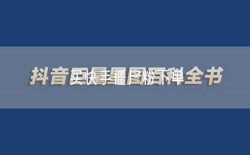 买快手僵尸粉下单