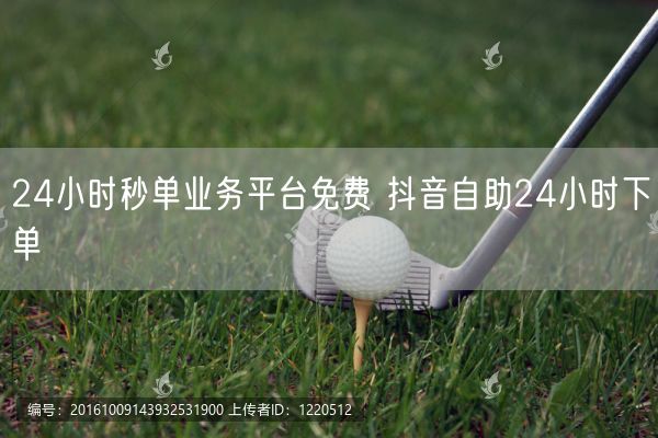 24小时秒单业务平台免费 抖音自助24小时下单