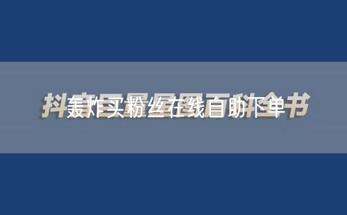 轰炸买粉丝在线自助下单