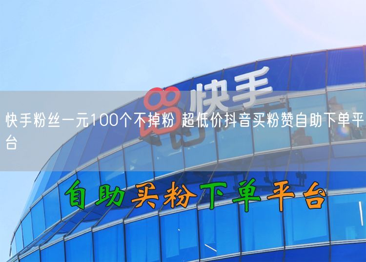 快手粉丝一元100个不掉粉 超低价抖音买粉赞自助下单平台