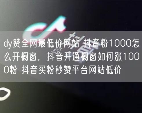 dy赞全网最低价网站 抖音粉1000怎么开橱窗，抖音开通橱窗如何涨1000粉 抖音买粉秒赞平台网站低价