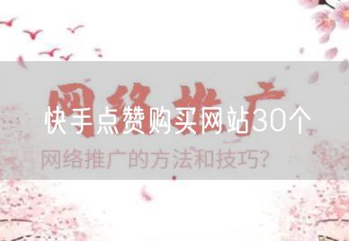 快手点赞购买网站30个