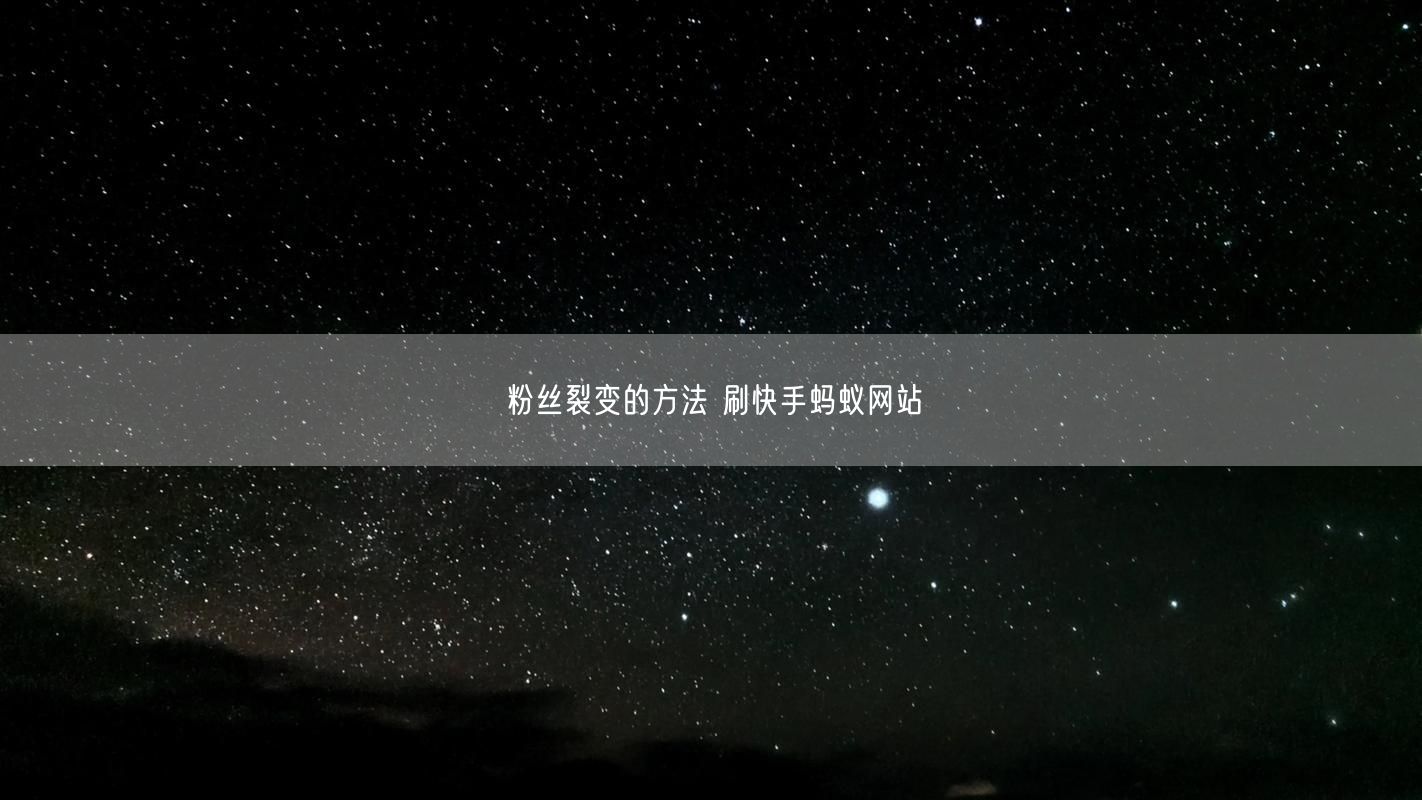 粉丝裂变的方法 刷快手蚂蚁网站