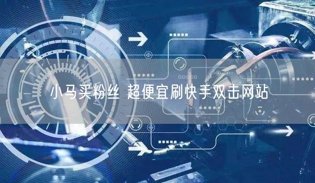 小马买粉丝 超便宜刷快手双击网站