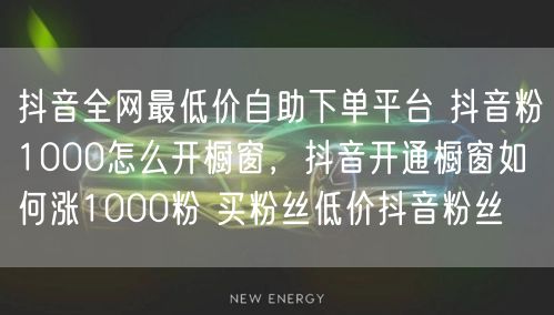 抖音全网最低价自助下单平台 抖音粉1000怎么开橱窗，抖音开通橱窗如何涨1000粉 买粉丝低价抖音粉丝