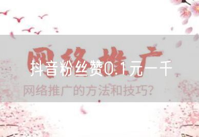 抖音粉丝赞0.1元一千