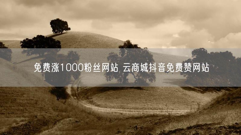 免费涨1000粉丝网站 云商城抖音免费赞网站