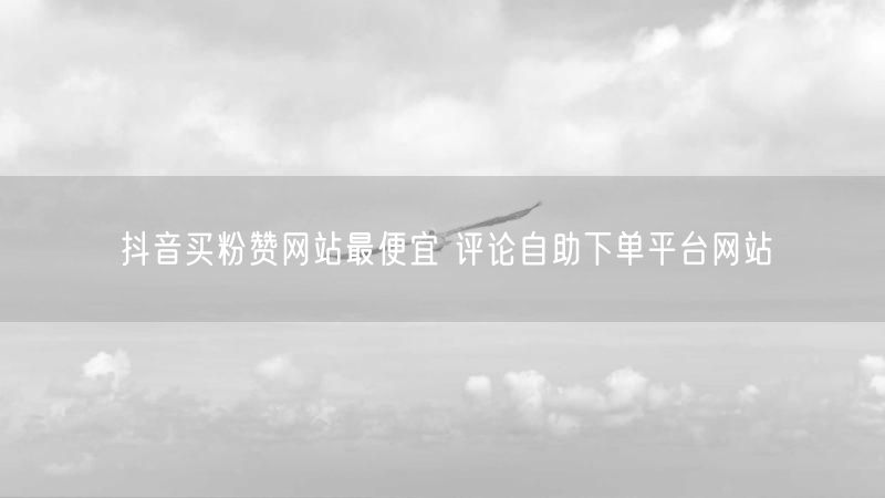 抖音买粉赞网站最便宜 评论自助下单平台网站