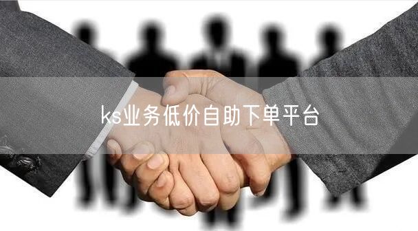 ks业务低价自助下单平台