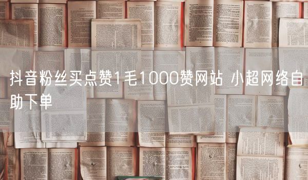 抖音粉丝买点赞1毛1000赞网站 小超网络自助下单