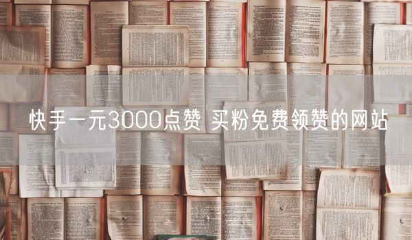 快手一元3000点赞 买粉免费领赞的网站