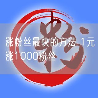 涨粉丝最快的方法 1元涨1000粉丝