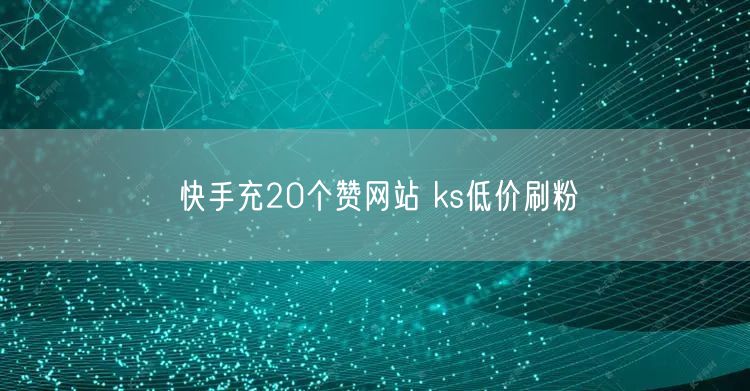 快手充20个赞网站 ks低价刷粉