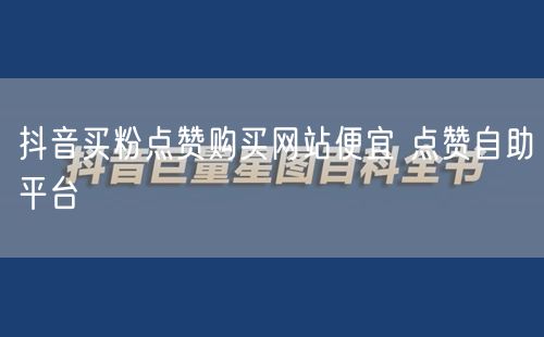 抖音买粉点赞购买网站便宜 点赞自助平台