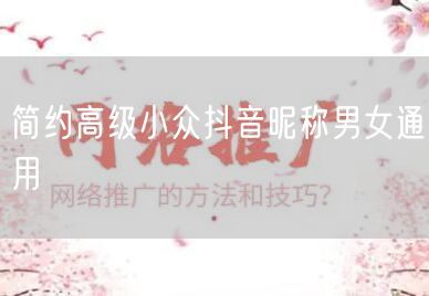 简约高级小众抖音昵称男女通用